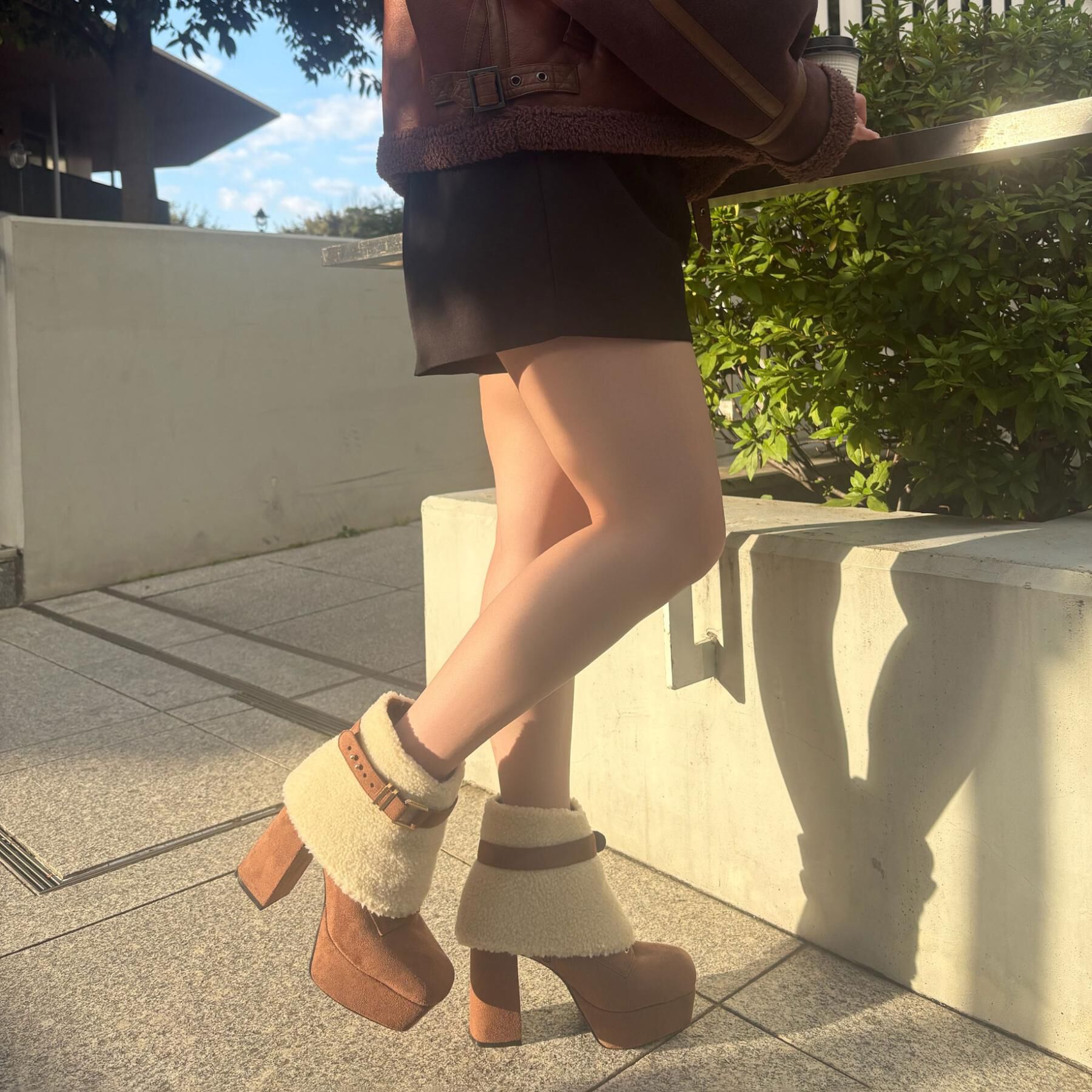 ESPERANZA「【ラク盛り／ショートブーツ】リピーター続出／脚長美脚 3WAYボアレースアップショートブーツ」|ショートブーツ|