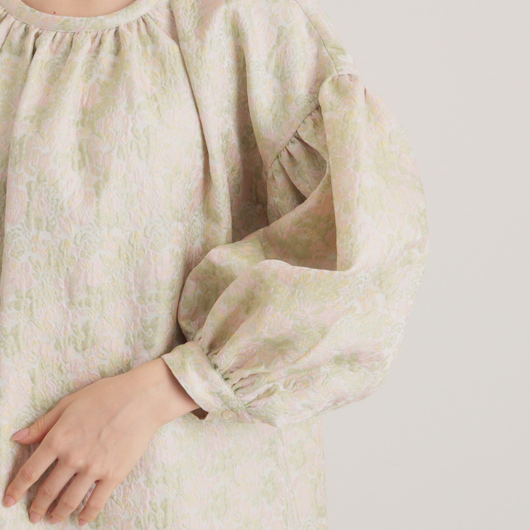 SunaUna「【食事会/お出かけ】小花ジャカードワンピース」|ワンピース|