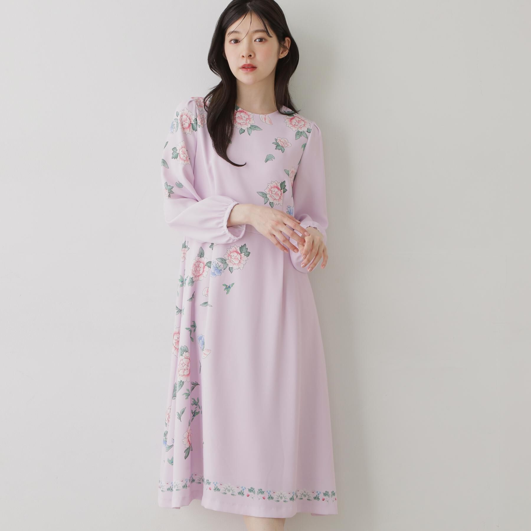 SunaUna「【co creation and yours／SS～L】オリエンタルプリントワンピース」|ワンピース|