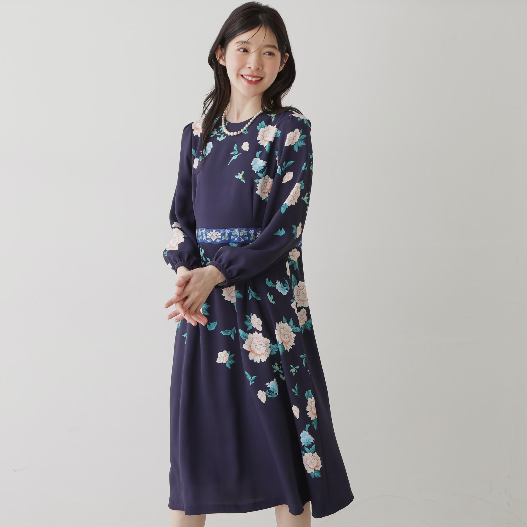 SunaUna「【co creation and yours／SS～L】オリエンタルプリントワンピース」|ワンピース|