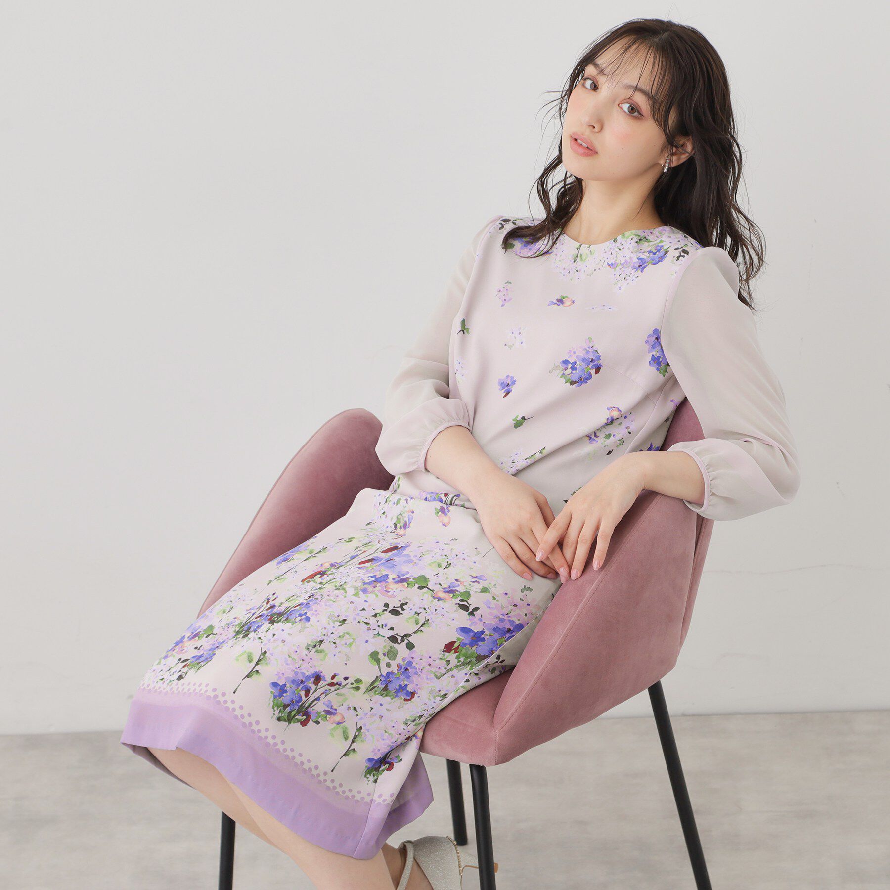 SunaUna「【co creation and yours／SS～L】多色花柄プリントワンピース」|ワンピース|