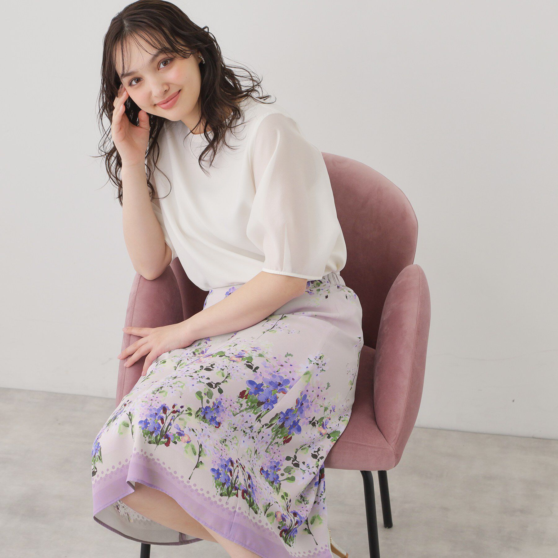 SunaUna「【co creation and yours／SS～L】多色花柄プリントスカート」|スカート|