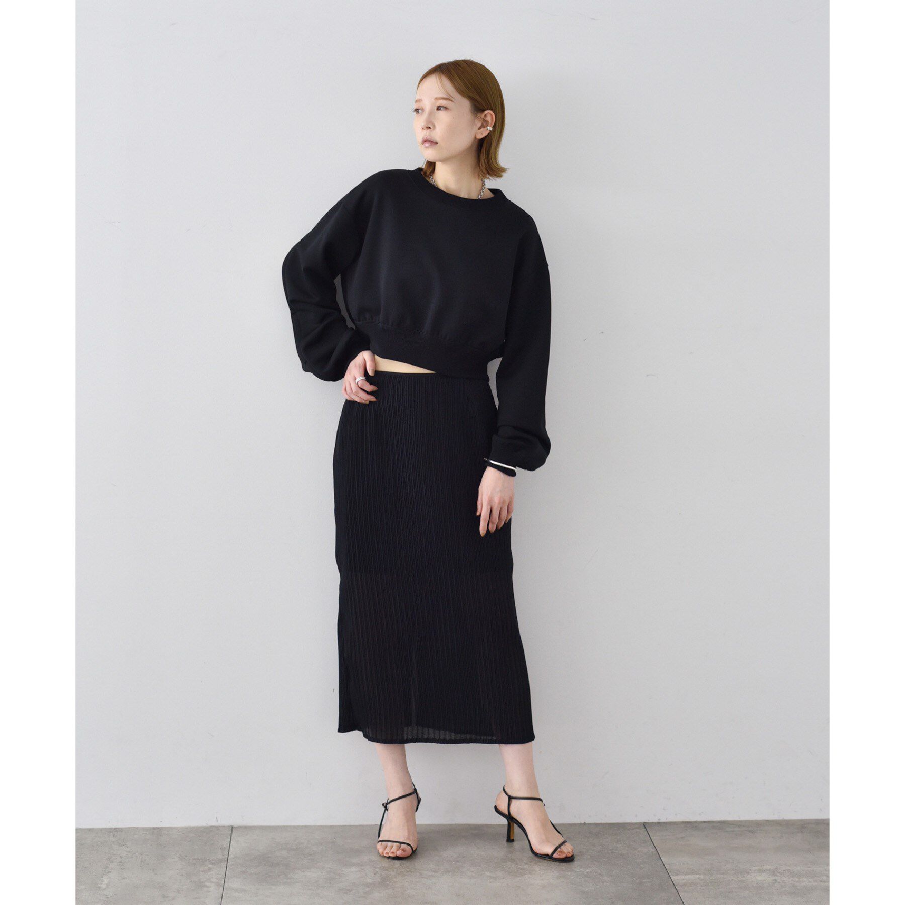 CODE A「sheer pleats skirt」|スカート|