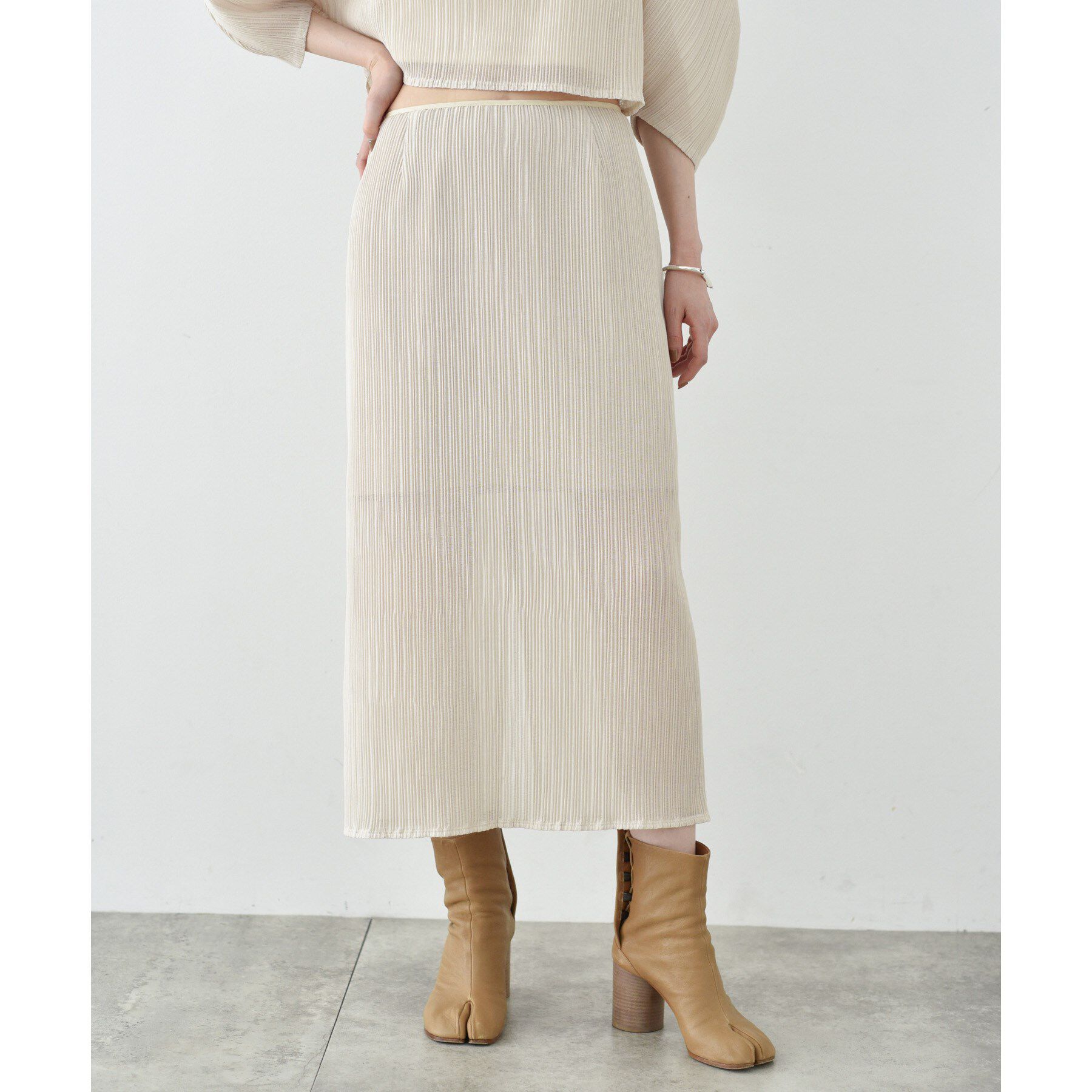CODE A「sheer pleats skirt」|スカート|