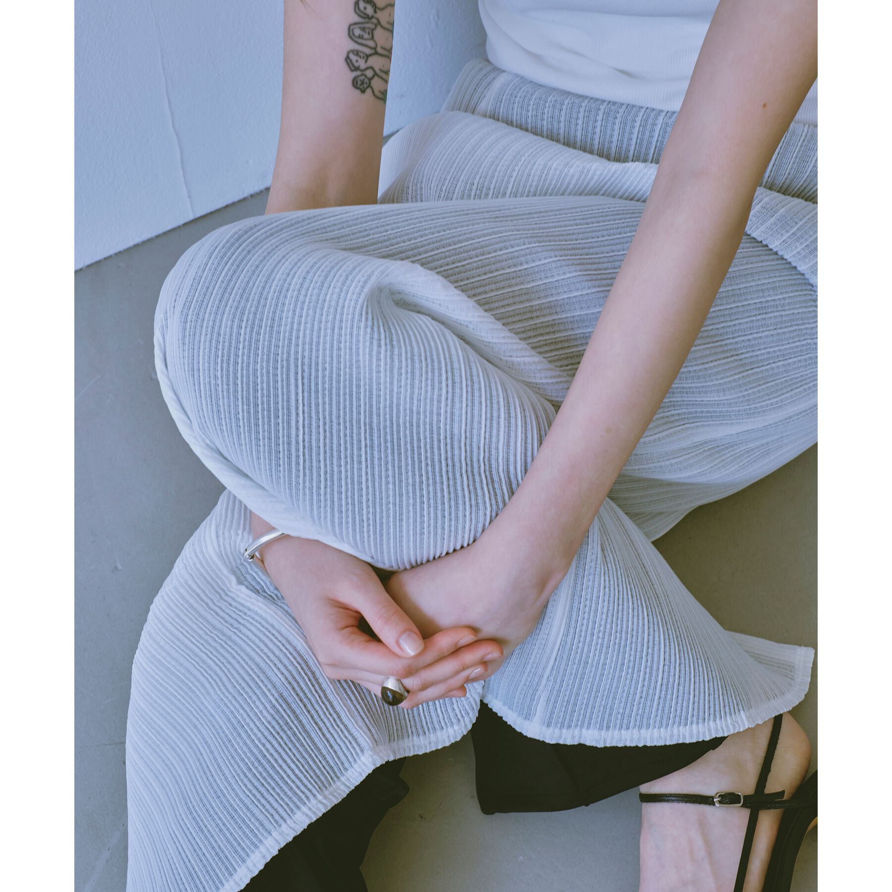 CODE A「sheer pleats skirt」|スカート|