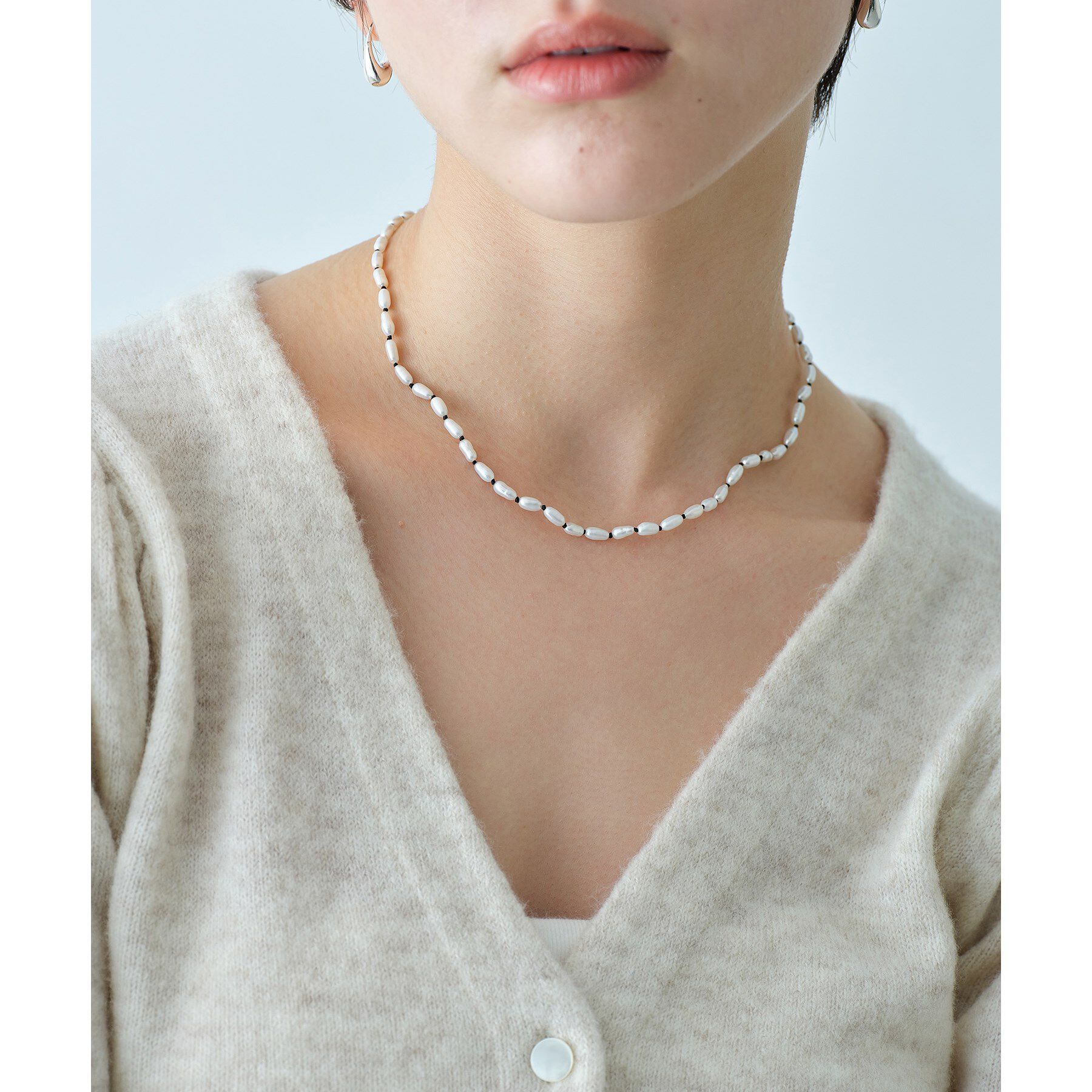 CODE A「pure line pearl necklace」|ネックレス|ホワイト(001)