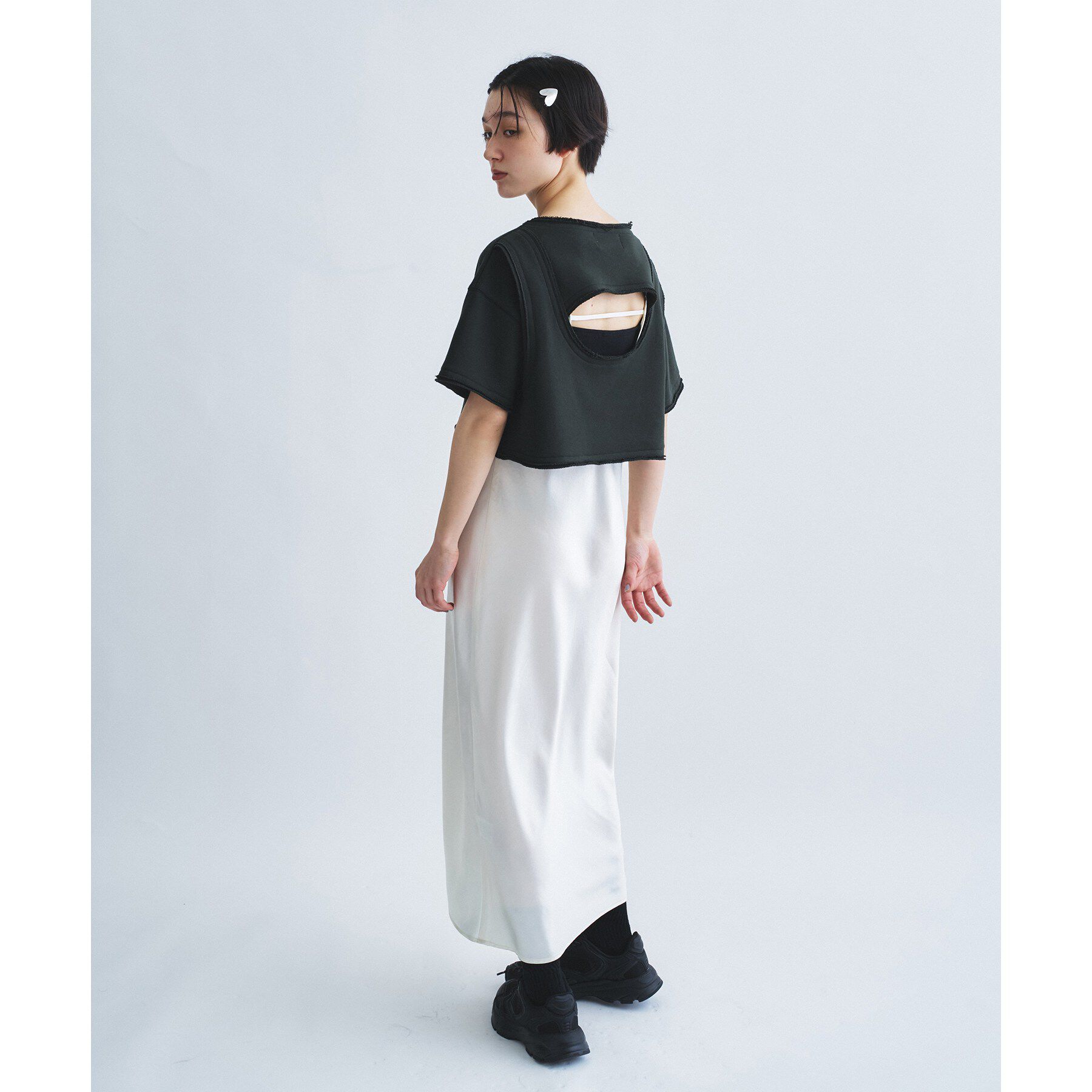 CODE A「back open half－sleeve sweat」|Tシャツ・カットソー|