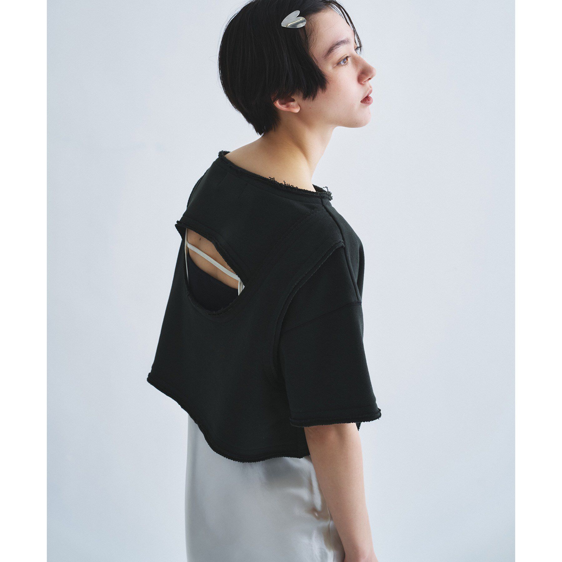 CODE A「back open half－sleeve sweat」|Tシャツ・カットソー|スミクロ(018)