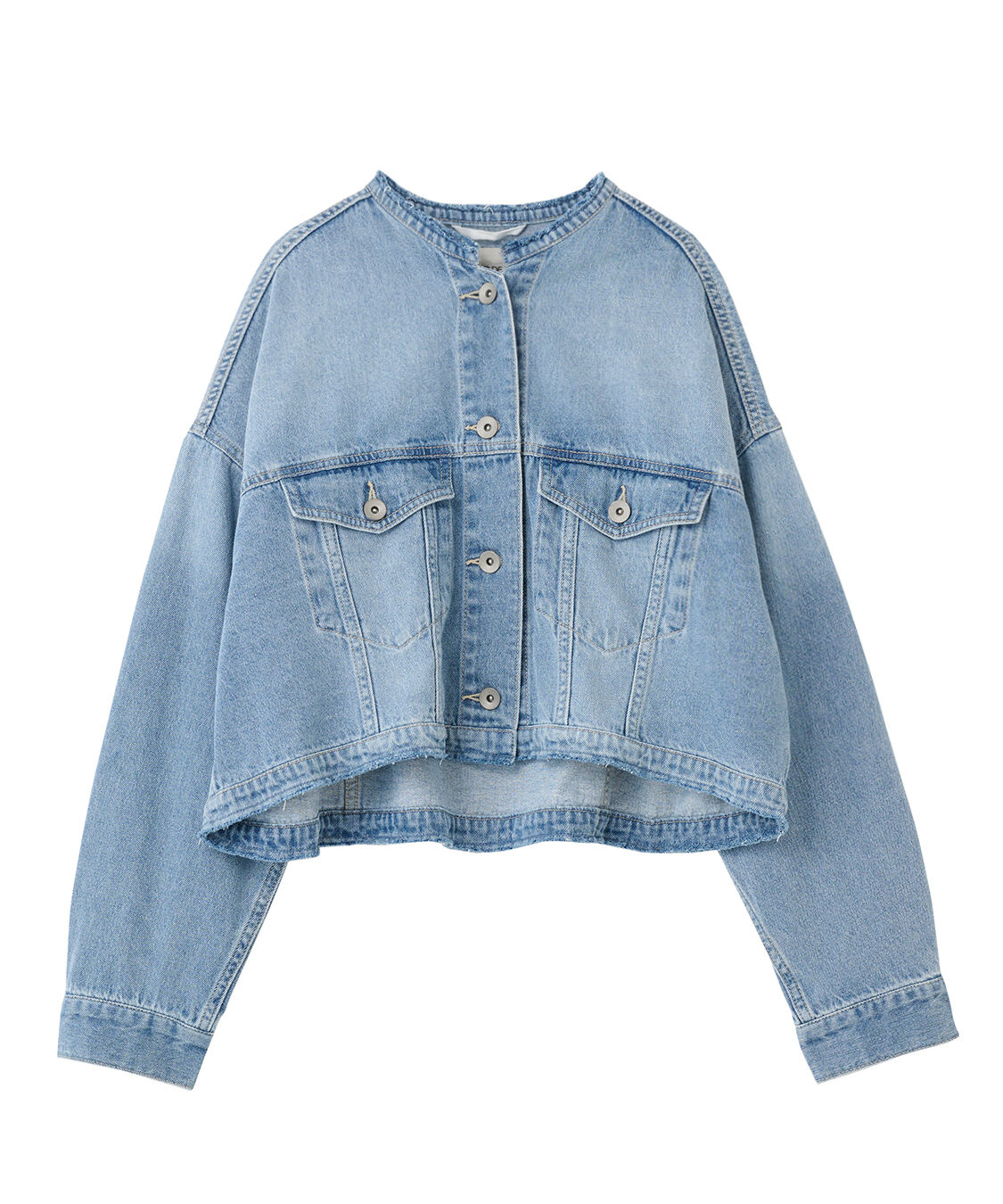 COCO DEAL「リメイク風ノーカラーGジャン」|デニムジャケット|