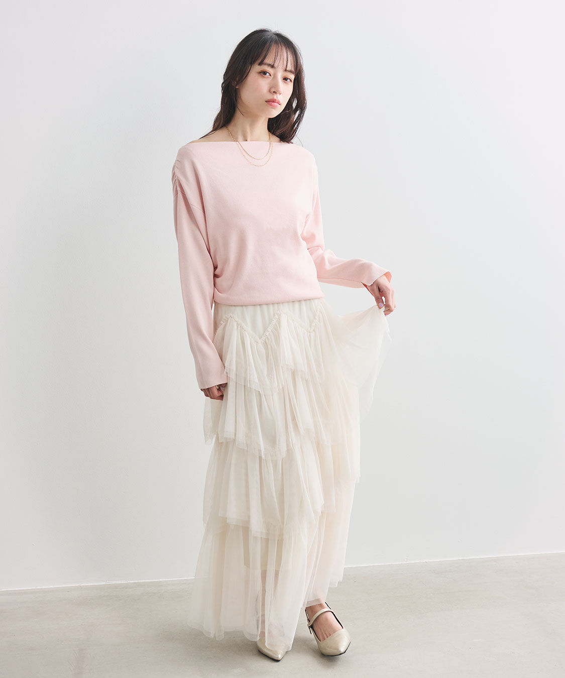 COCO DEAL「ショルダーギャザーオフショルニット」|ニット・セーター|