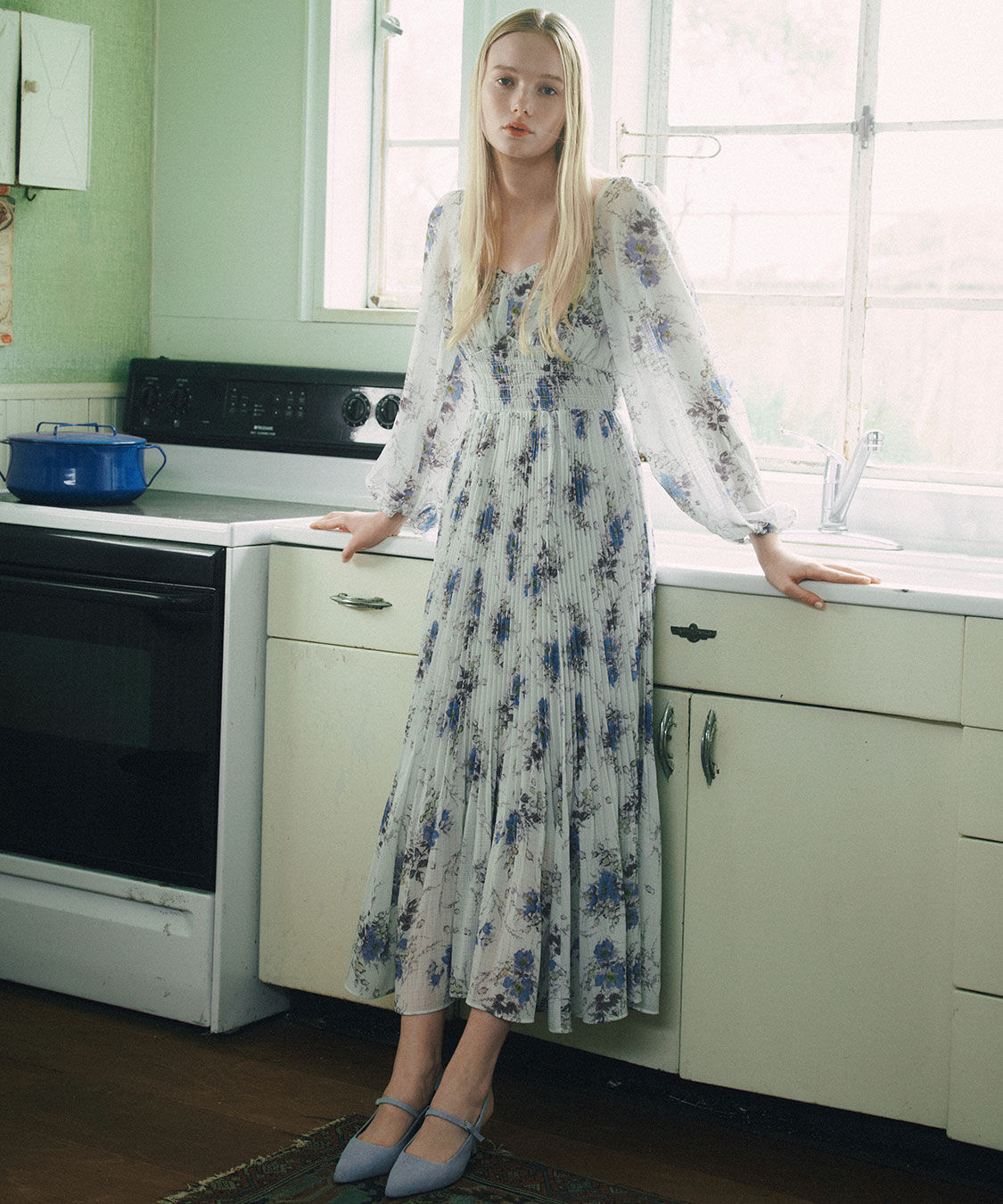 COCO DEAL「シャーリングフラワーワンピース」|ワンピース|