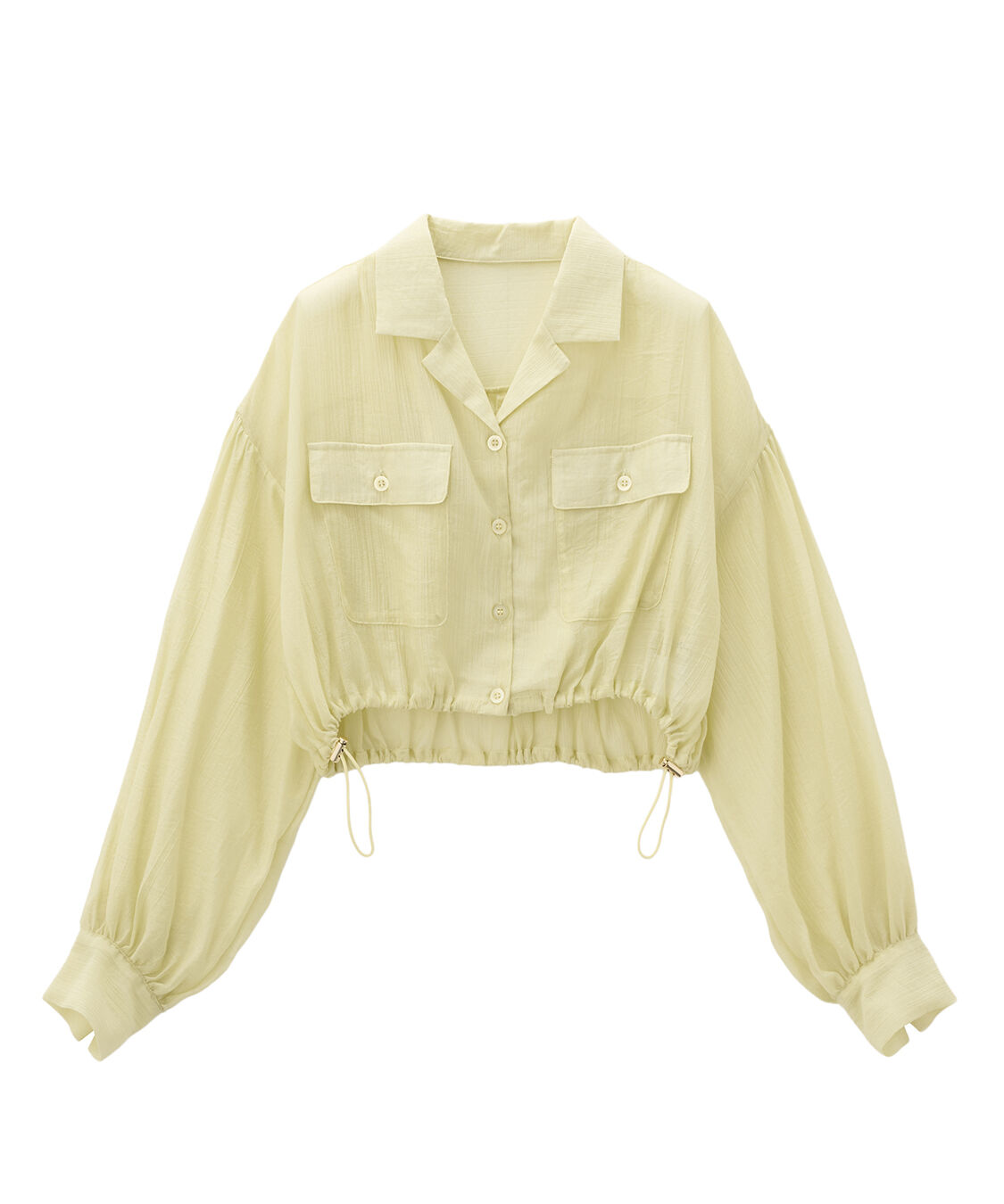 COCO DEAL「シアー楊柳ドロストブラウス」|シャツ・ブラウス|