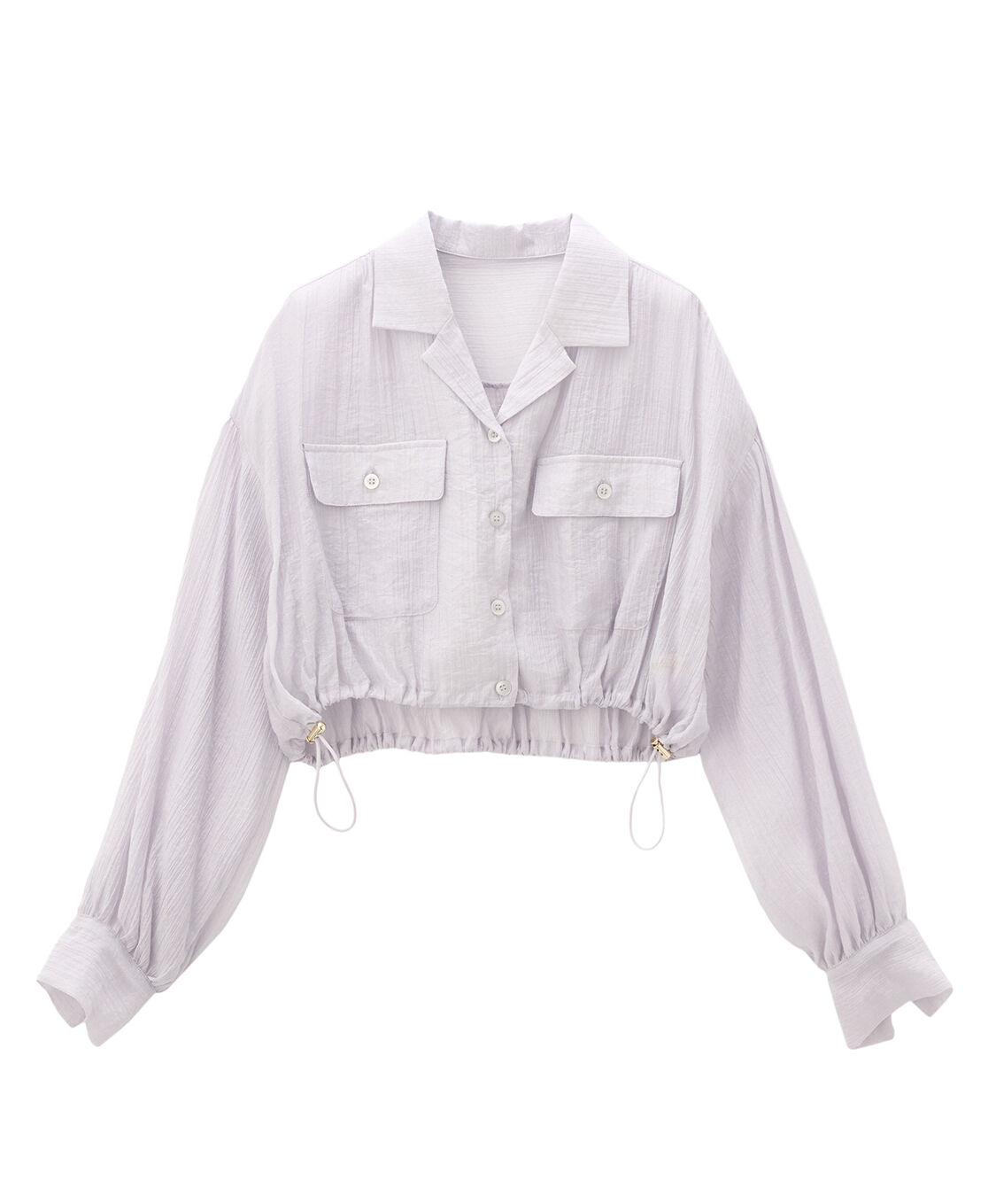 COCO DEAL「シアー楊柳ドロストブラウス」|シャツ・ブラウス|ラベンダー