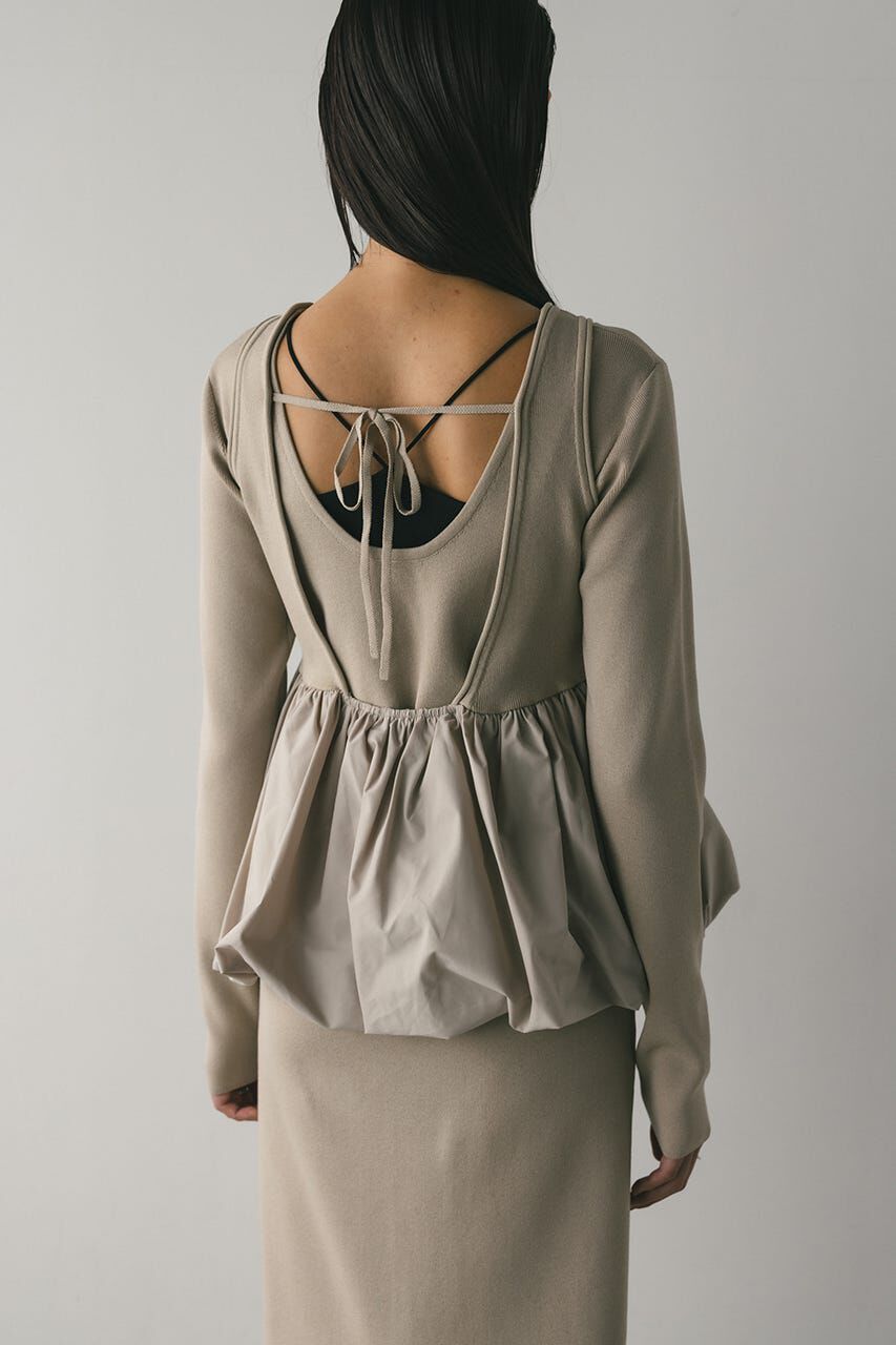 STYLEMIXER「2ピースバルーンペプラムニットワンピース」|ワンピース|