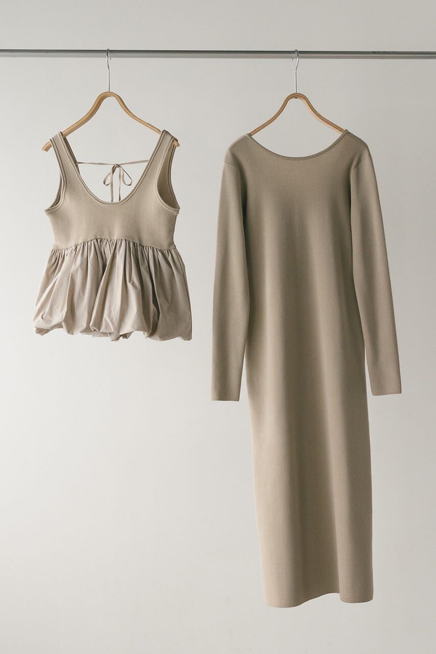 STYLEMIXER「2ピースバルーンペプラムニットワンピース」|ワンピース|