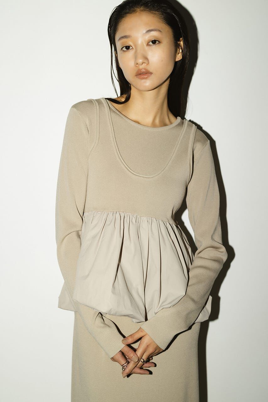 STYLEMIXER「2ピースバルーンペプラムニットワンピース」|ワンピース|