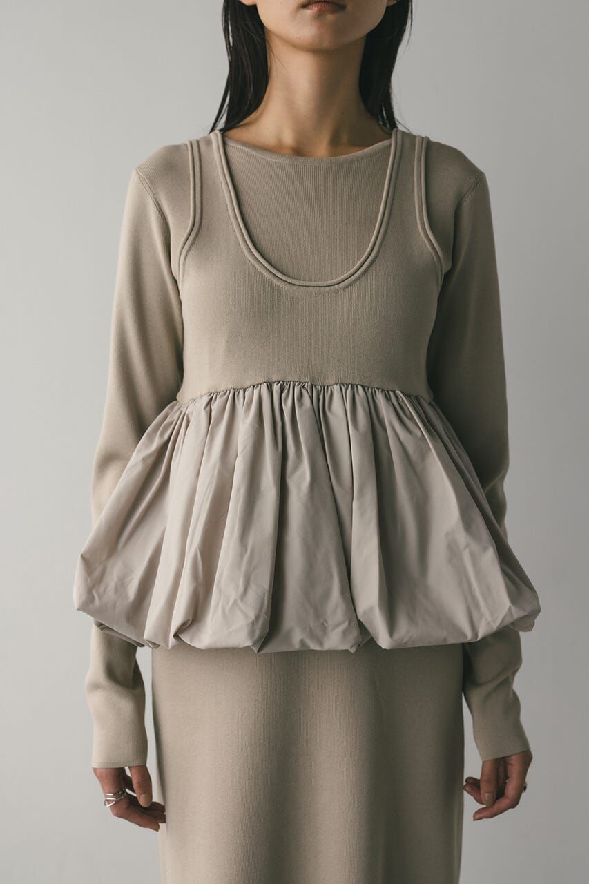 STYLEMIXER「2ピースバルーンペプラムニットワンピース」|ワンピース|