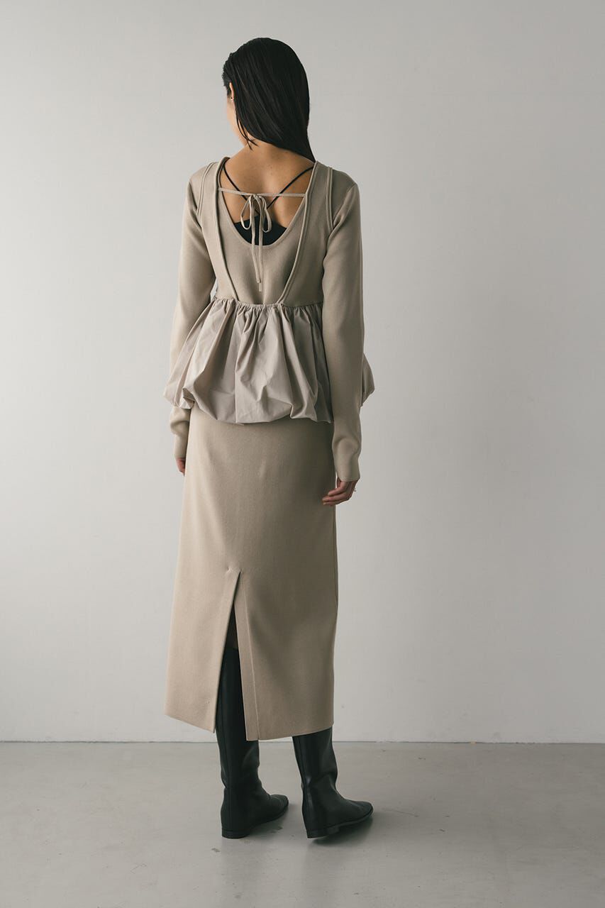 STYLEMIXER「2ピースバルーンペプラムニットワンピース」|ワンピース|