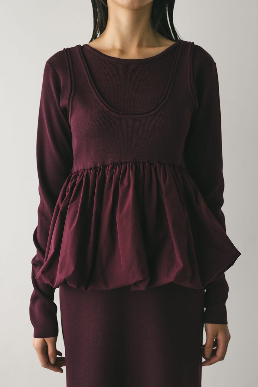 STYLEMIXER「2ピースバルーンペプラムニットワンピース」|ワンピース|