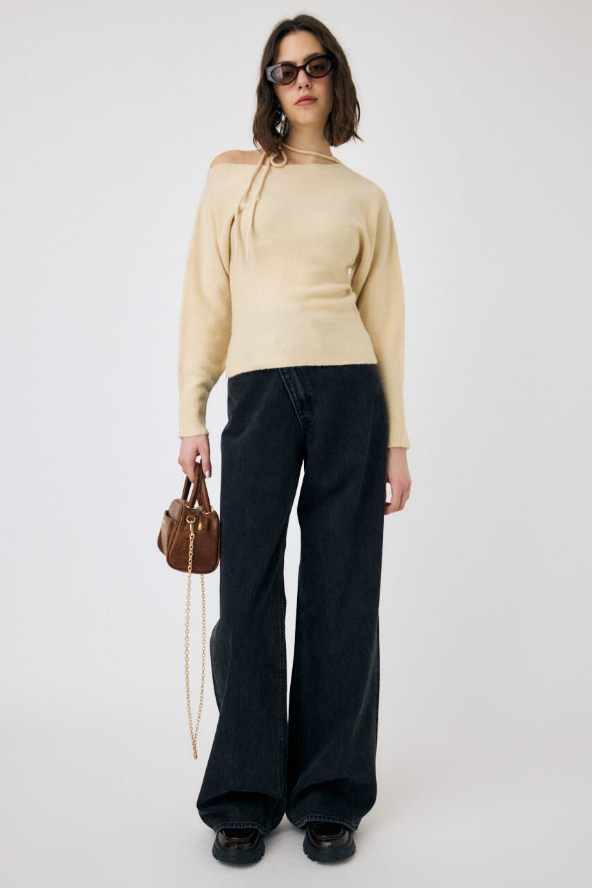 MOUSSY「CROSS WAIST WIDE STRAIGHT」|デニム|