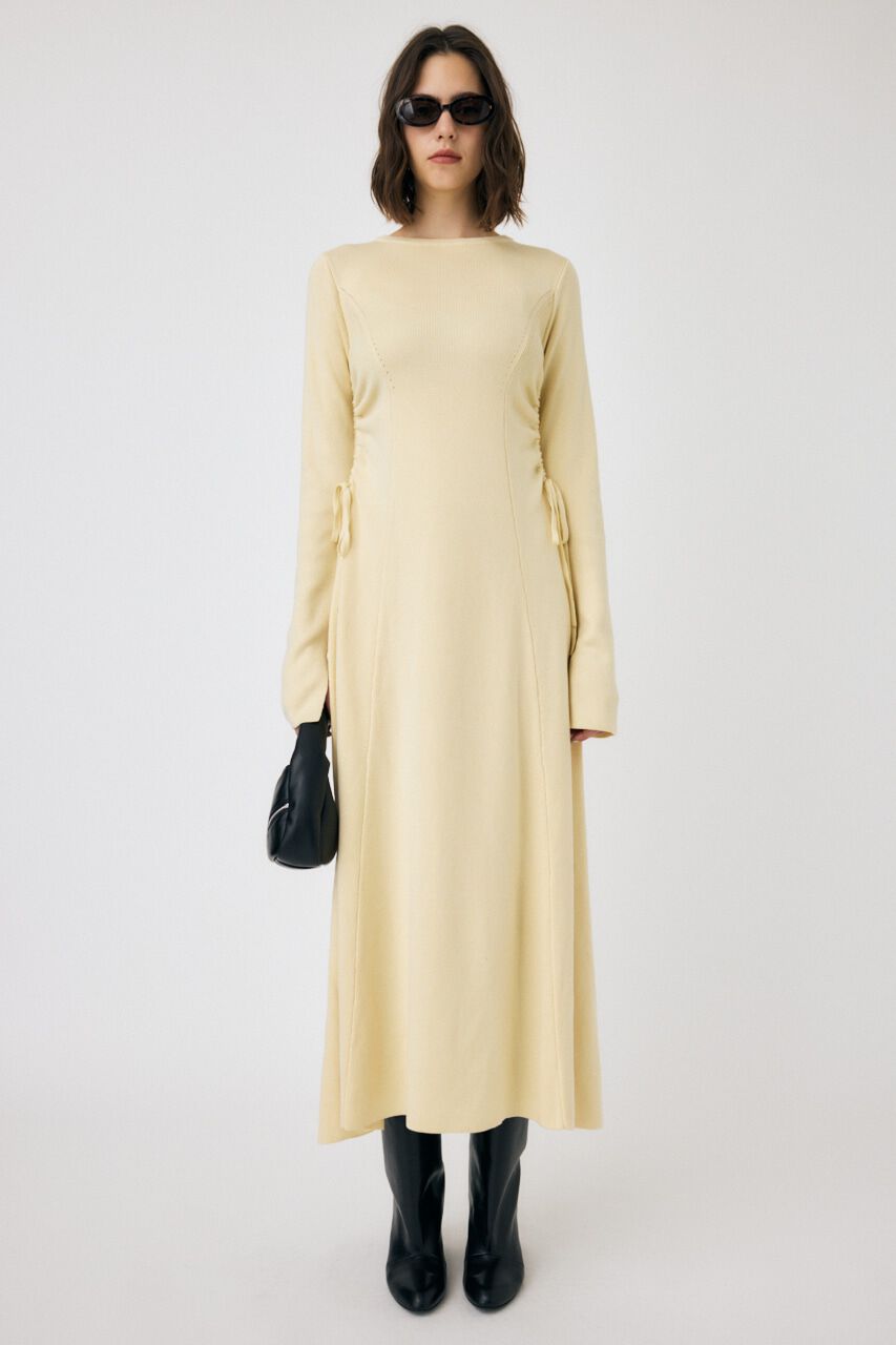 MOUSSY「WAIST RIBBON モックネックドレス」|ワンピース|