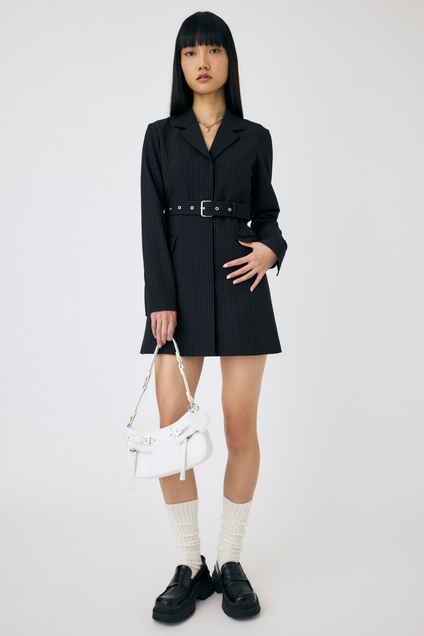 MOUSSY「LONG SLEEVE BLAZER ミニドレス」|ワンピース|柄BLK5