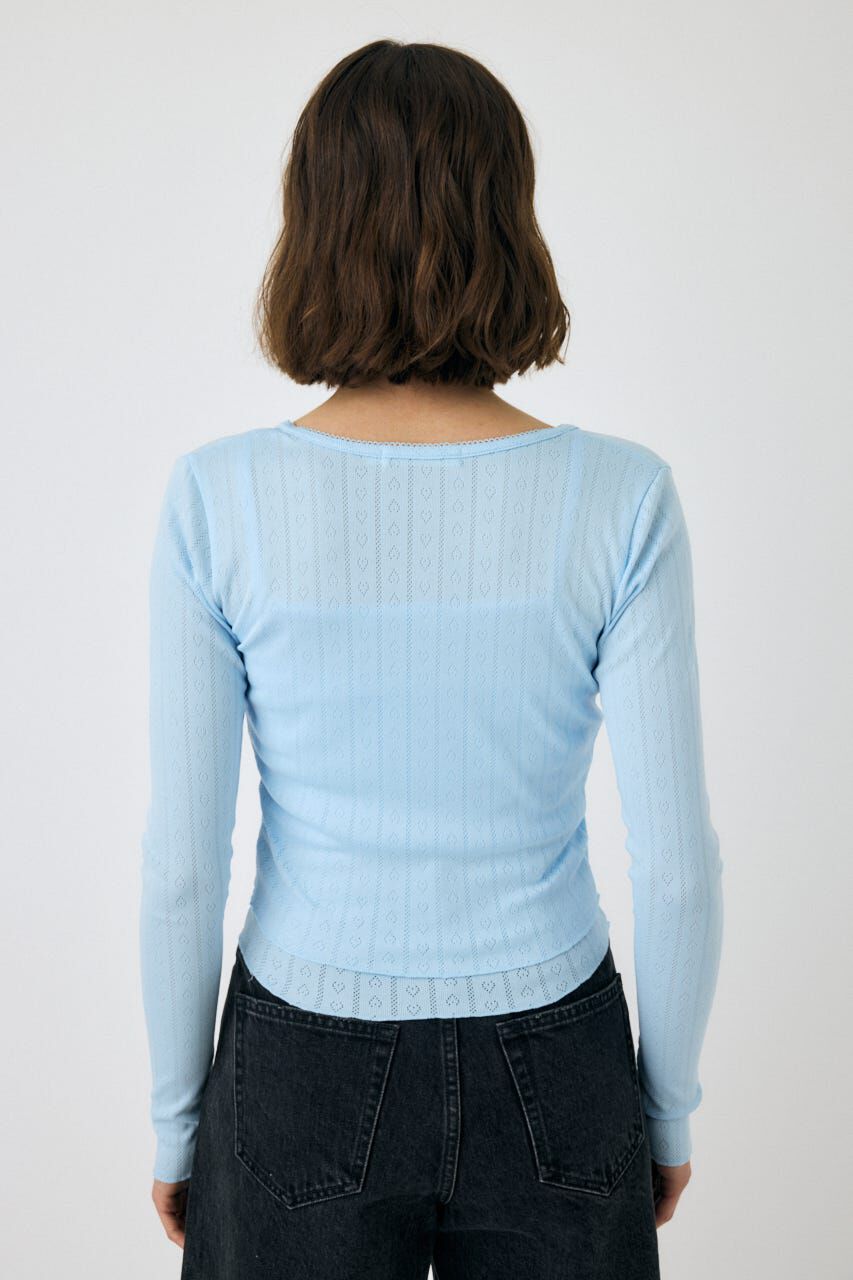 MOUSSY「EYELET U-NECK カーデ & キャミ」|Tシャツ・カットソー|