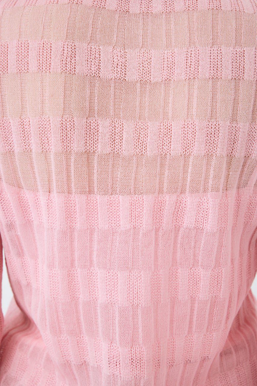 MOUSSY「SHEER BORDER カーディガン」|ニット・セーター|