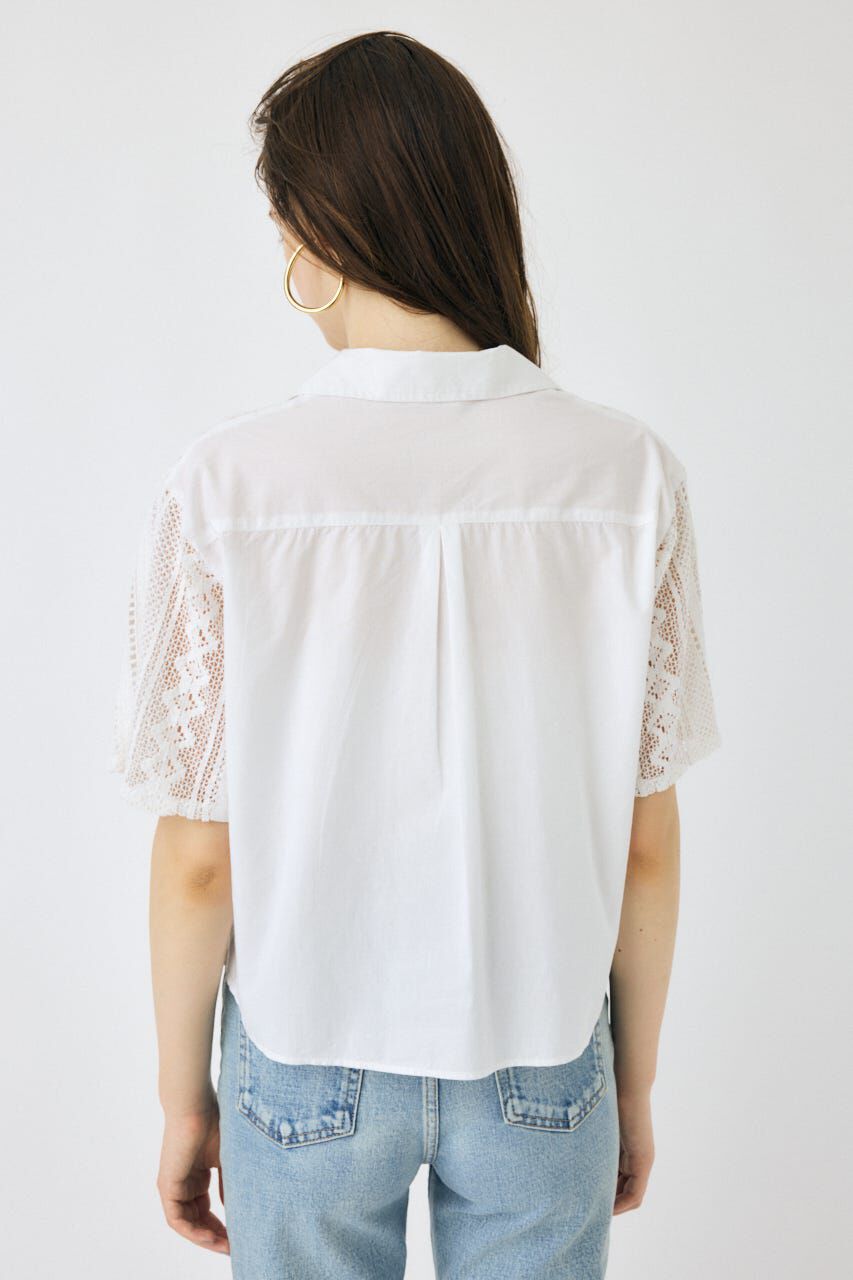 MOUSSY「LACE OPEN COLLAR シャツ」|シャツ・ブラウス|