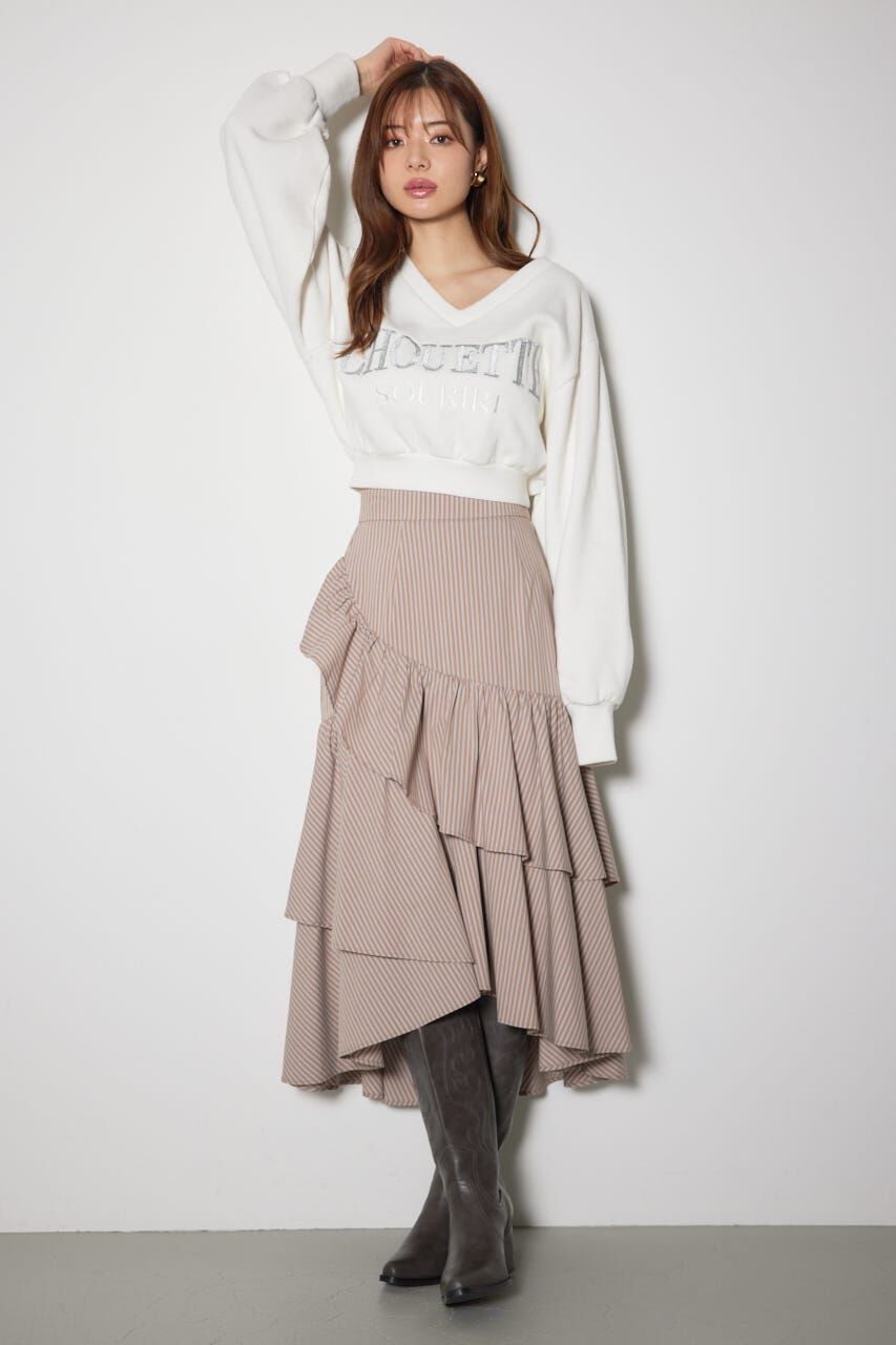 rienda「ボリュームティアードスカート」|スカート|柄BEG5