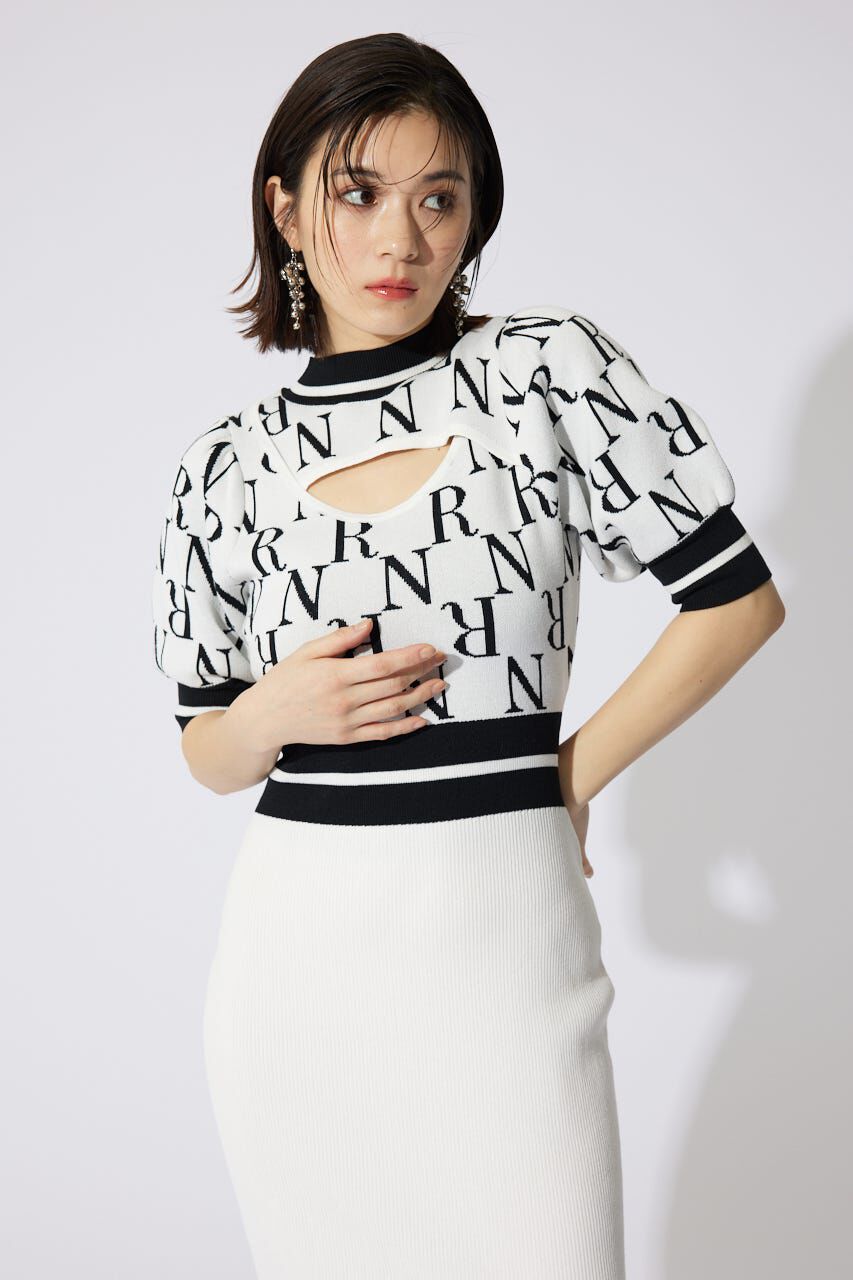 rienda「2WAYRロゴラインニットワンピース」|ワンピース|