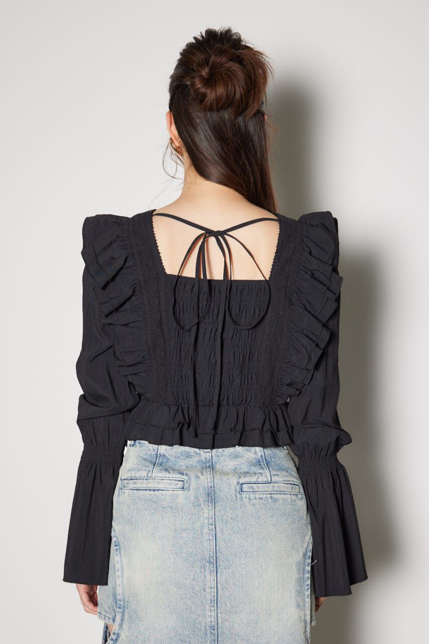 rienda「レースラインペプラムブラウス」|シャツ・ブラウス|