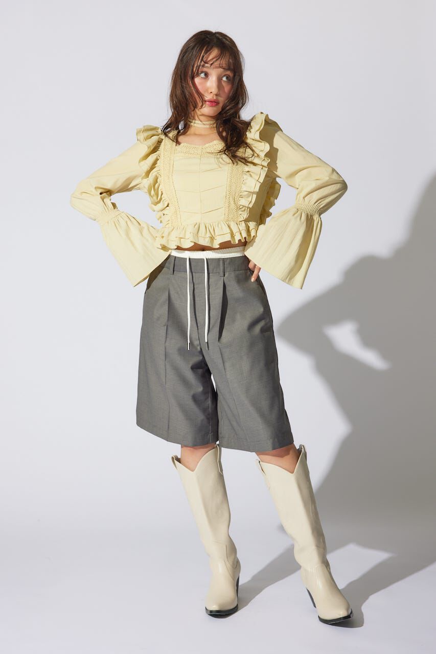 rienda「レースラインペプラムブラウス」|シャツ・ブラウス|