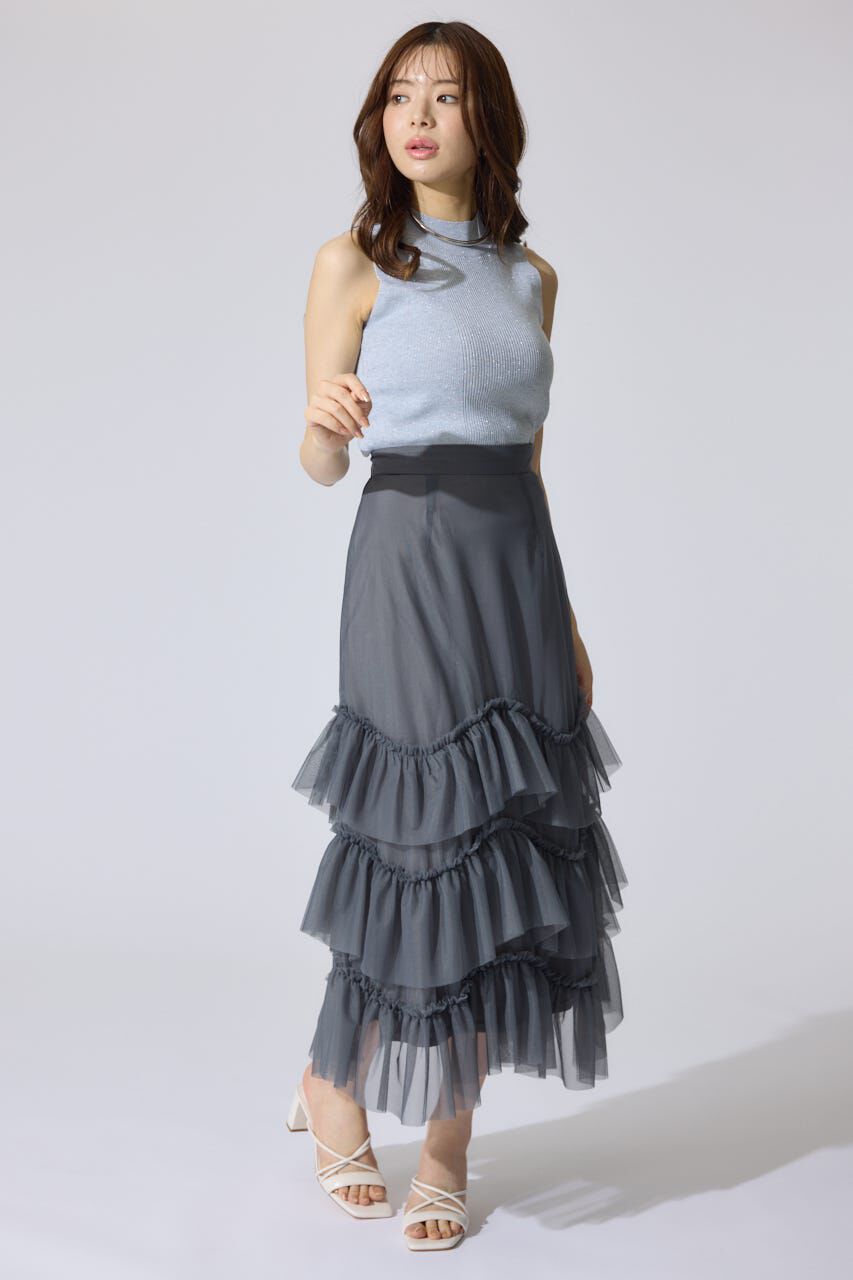 rienda「レイヤードフリルチュールティアードスカート」|スカート|