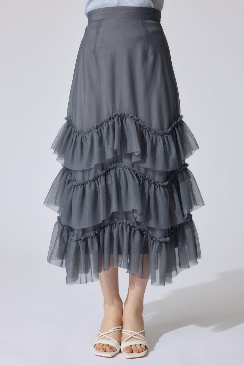 rienda「レイヤードフリルチュールティアードスカート」|スカート|
