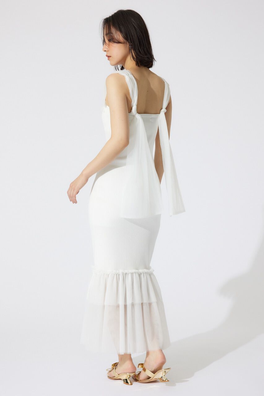 rienda「チュールレイヤードホルターニットワンピース」|ワンピース|