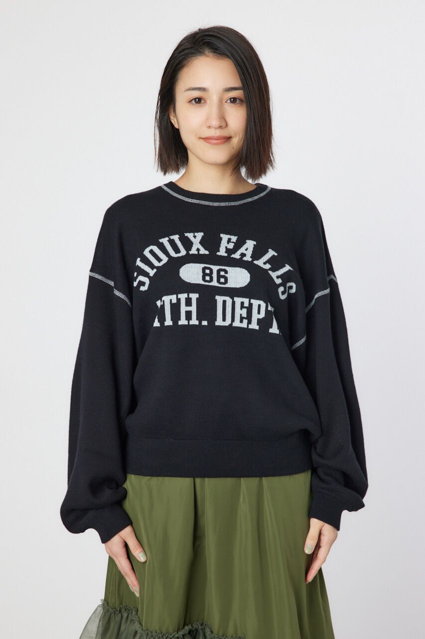 RODEO CROWNS「配色ステッチカレッジニットトップス」|ニット・セーター|