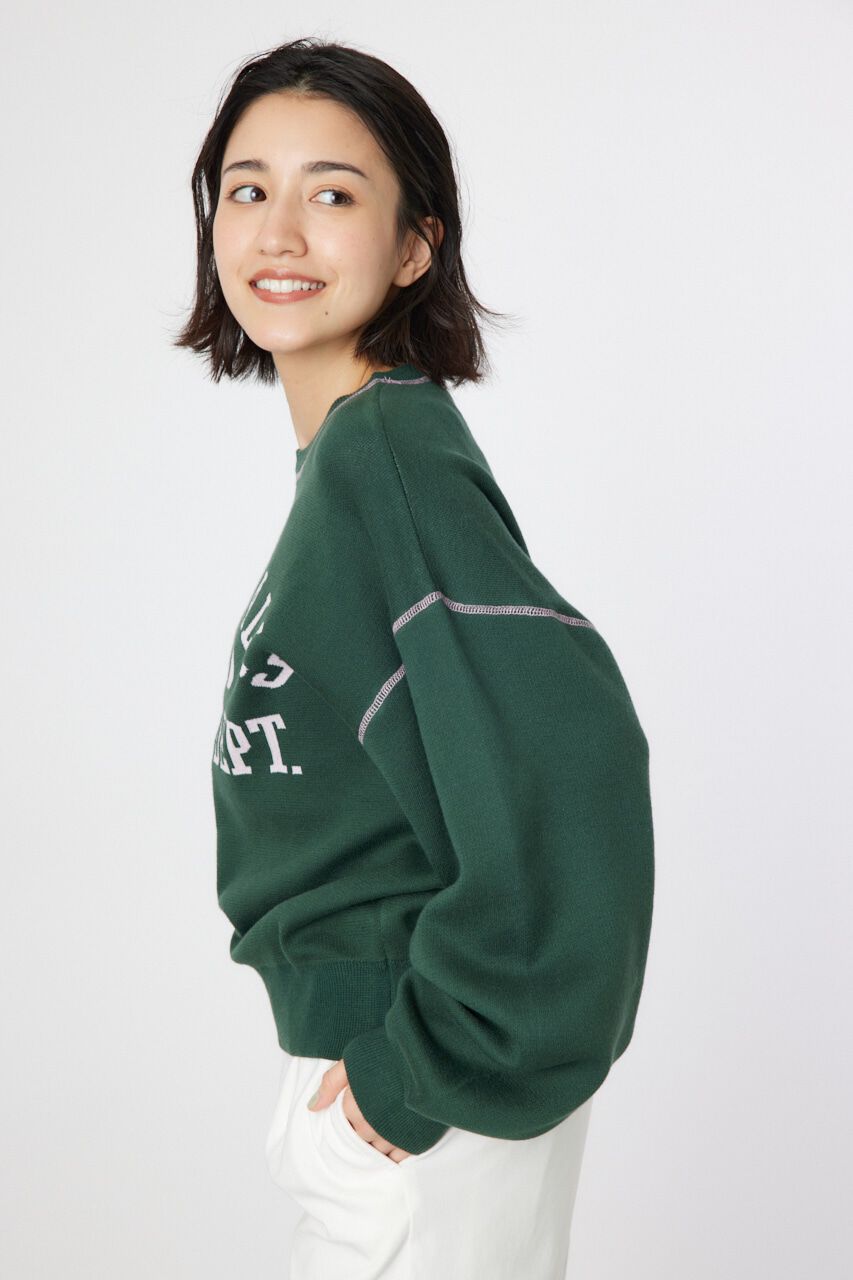 RODEO CROWNS「配色ステッチカレッジニットトップス」|ニット・セーター|