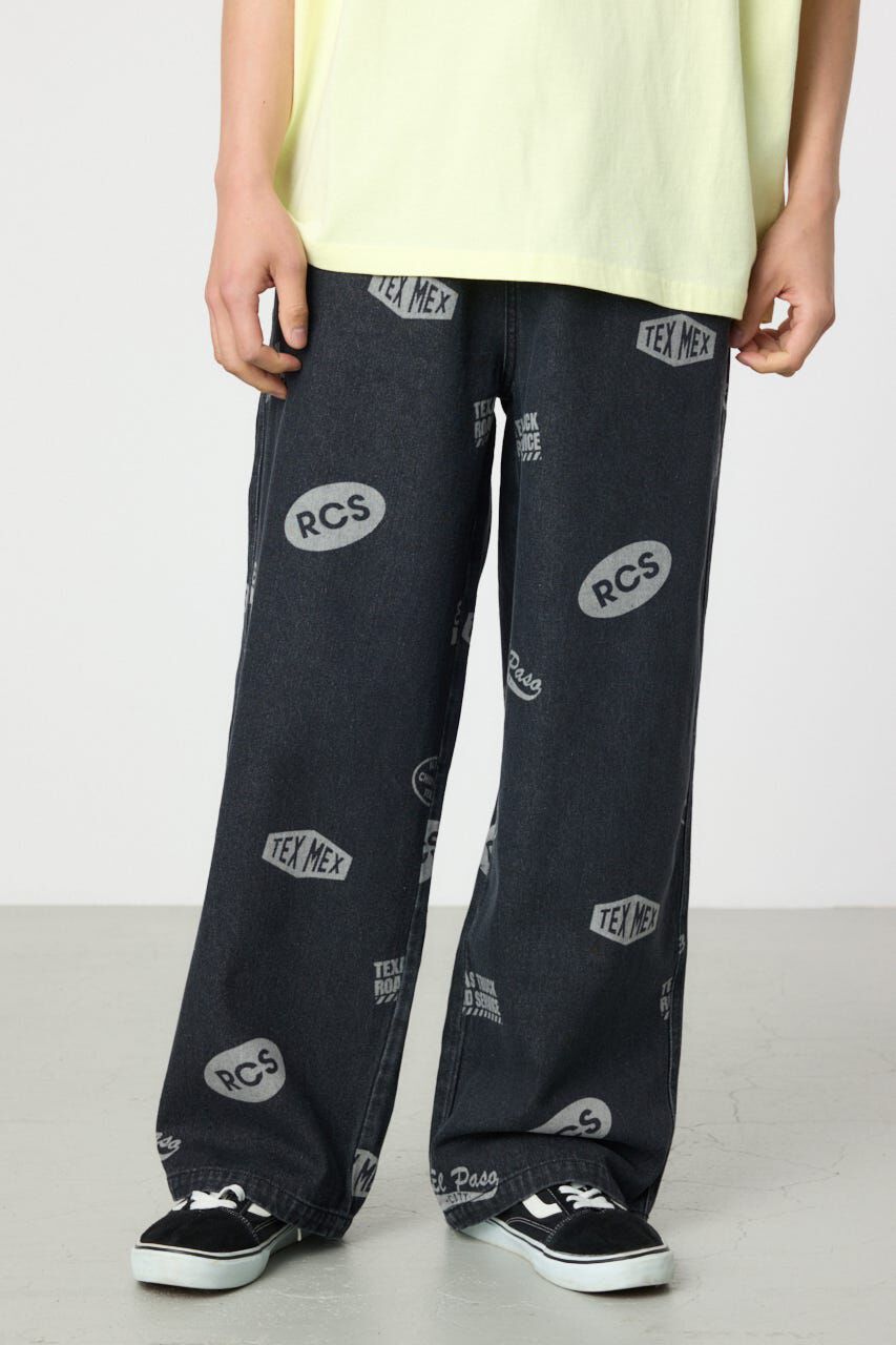 RODEO CROWNS「スタンプデニムパンツ」|デニム|BLK