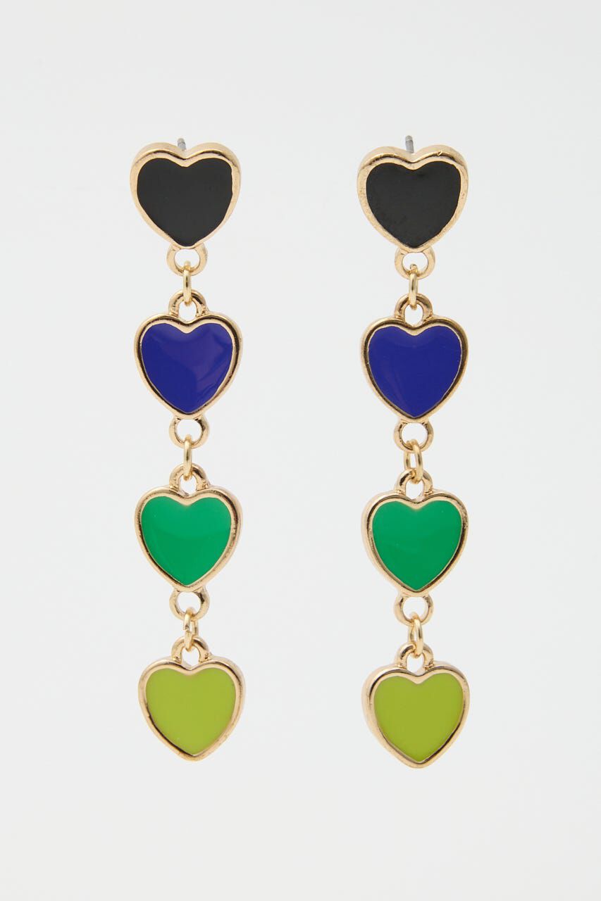 RODEO CROWNS「カラフルハート4連ピアス」|ピアス|柄BLK5