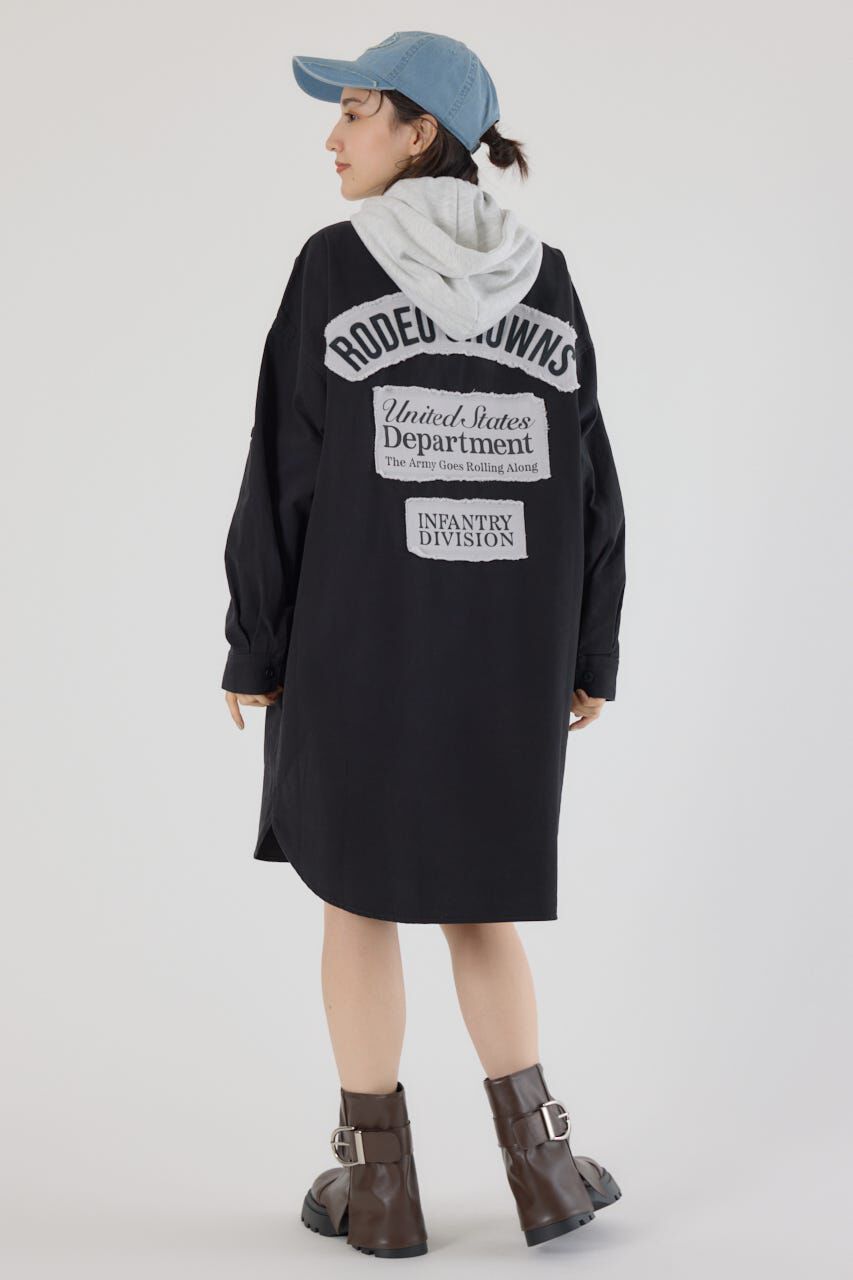 RODEO CROWNS「フード付きロゴシャツワンピース」|ワンピース|