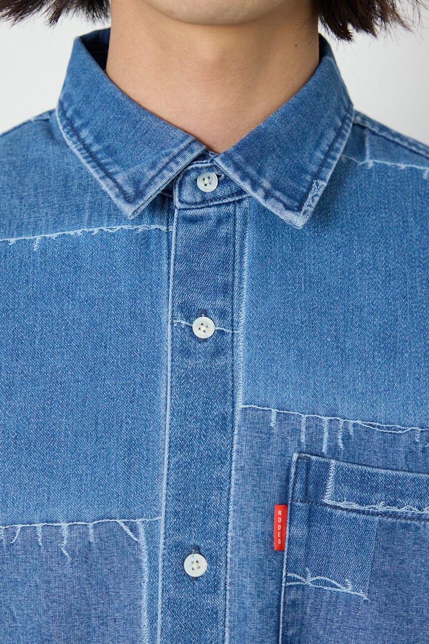 RODEO CROWNS「パッチパターンデニムシャツ」|シャツ・ブラウス|