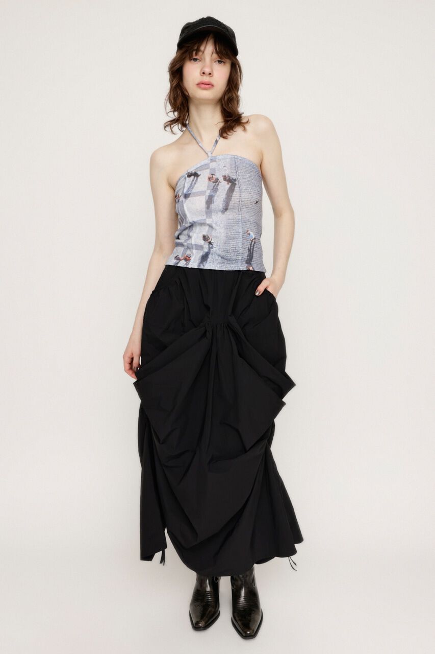 SLY「FLOWING DRAPE 3D スカート」|スカート|BLK