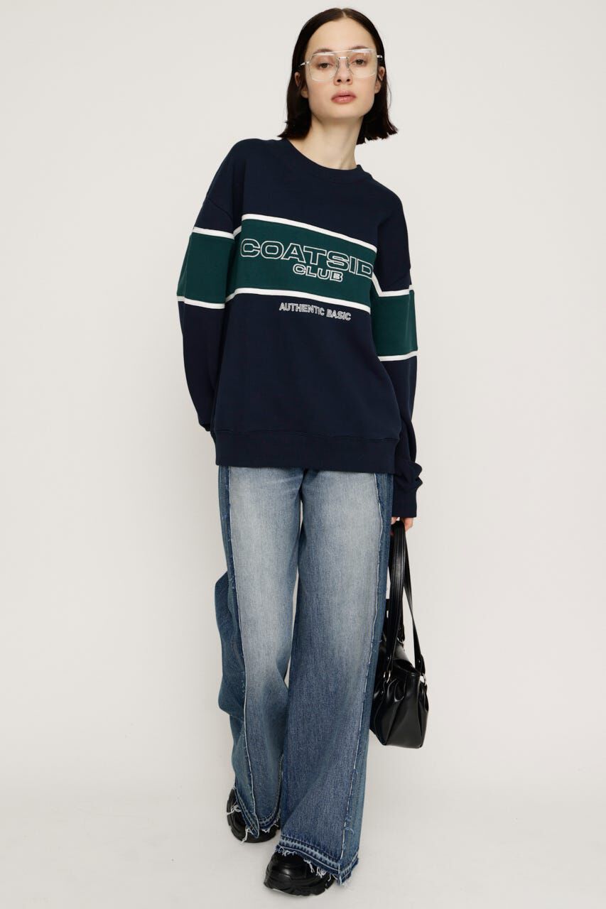 SLY「BLOCKING LINE LOGO SW トップス」|パーカー|