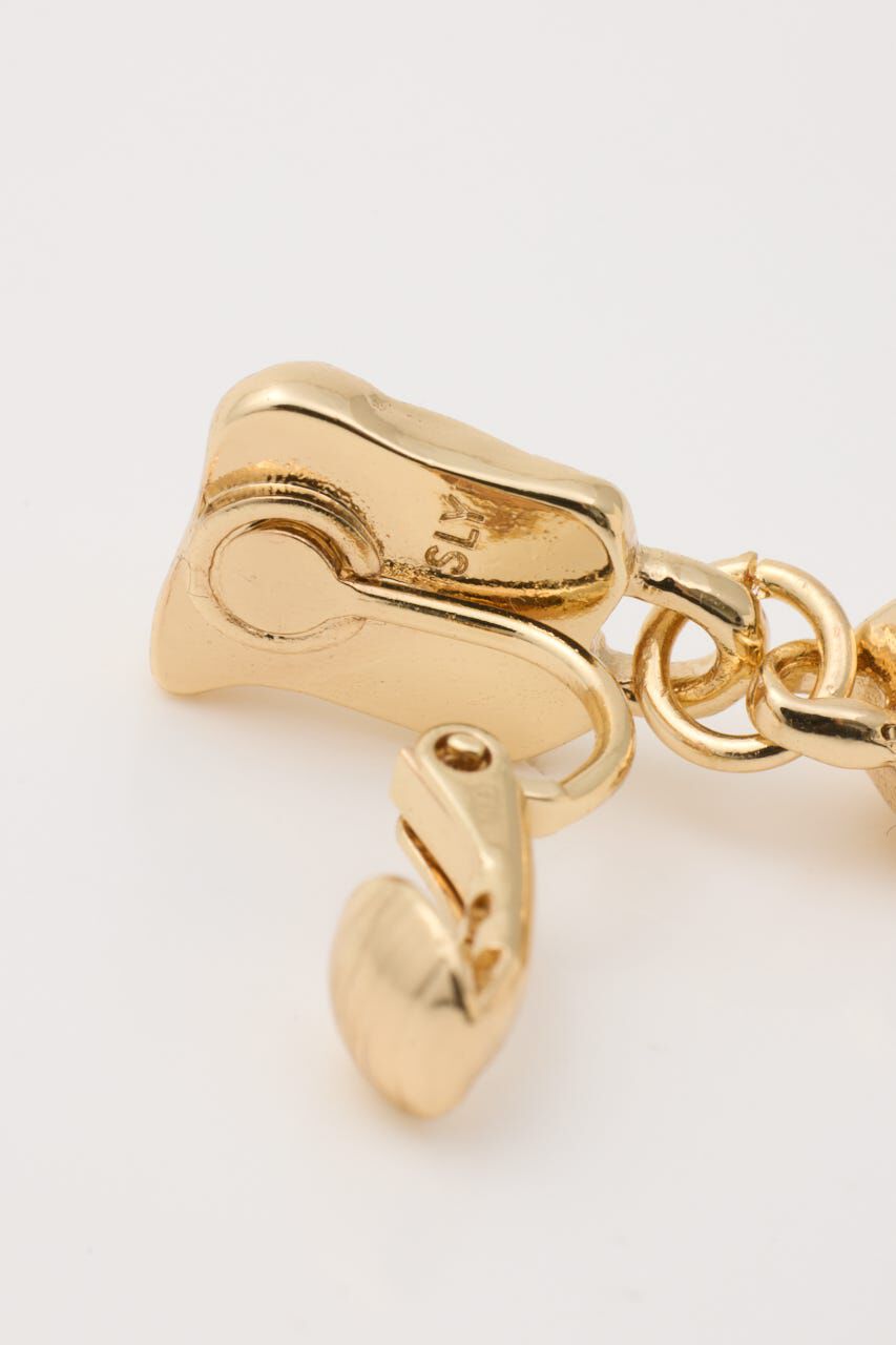 SLY「JEWELED F／PEARL イヤリング」|ピアス|