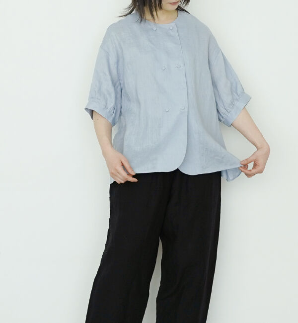 オオカミとフクロウ「オオカミと6つの星の天体観測&ldquo;ブラウス&rdquo;」|シャツ・ブラウス|ブルー