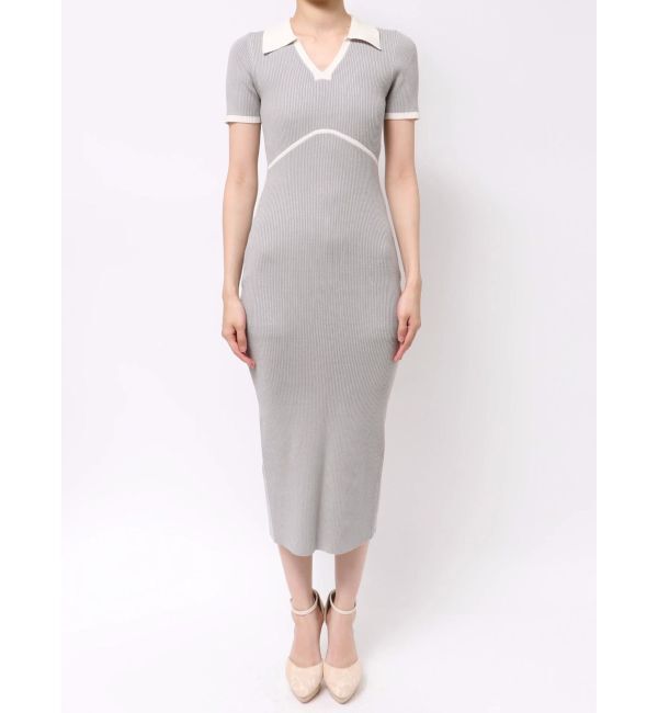 RESEXXY「バイカラーニットポロワンピース」|ワンピース|