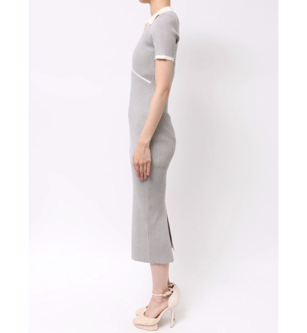 RESEXXY「バイカラーニットポロワンピース」|ワンピース|