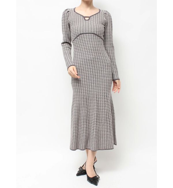 RESEXXY「【WEB限定】バイカラーツイードニットワンピース」|ワンピース|