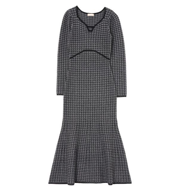 RESEXXY「【WEB限定】バイカラーツイードニットワンピース」|ワンピース|